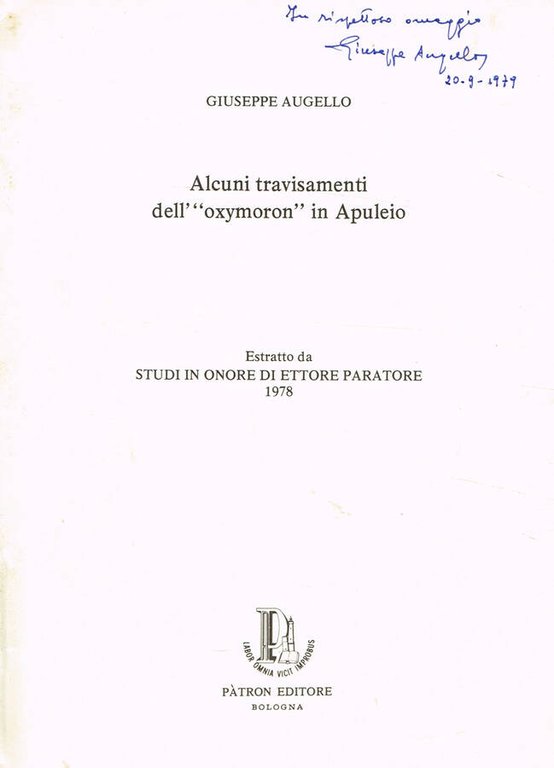 ALCUNI TRAVISAMENTI DELL'OXYMORON IN APULEIO | Immagine Gallery 2