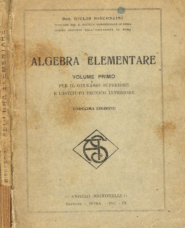 Algebra elementare Vol.I