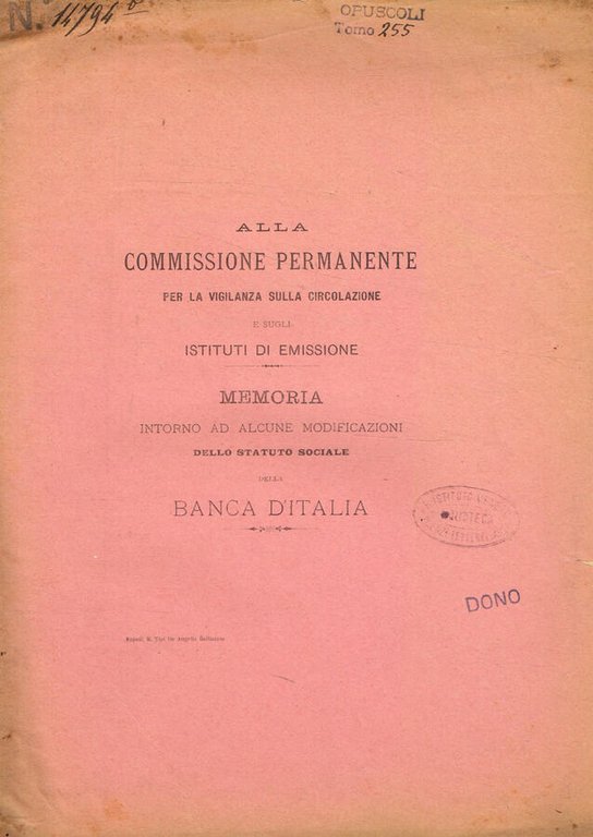 Alla commissione permanente per la vigilanza sulla circolazione e sugli …