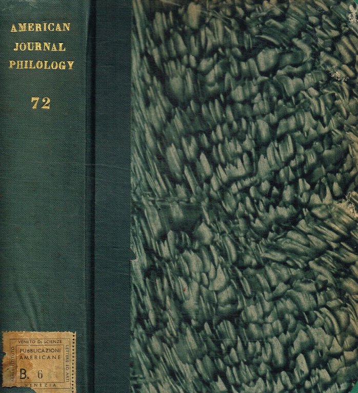 American journal of philology. Vol.LXXII, 1951 | Immagine Gallery 2