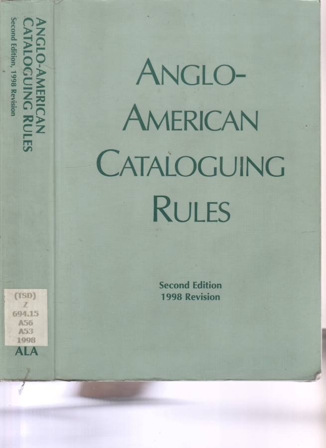 Anglo-American cataloguing rules | Immagine principale