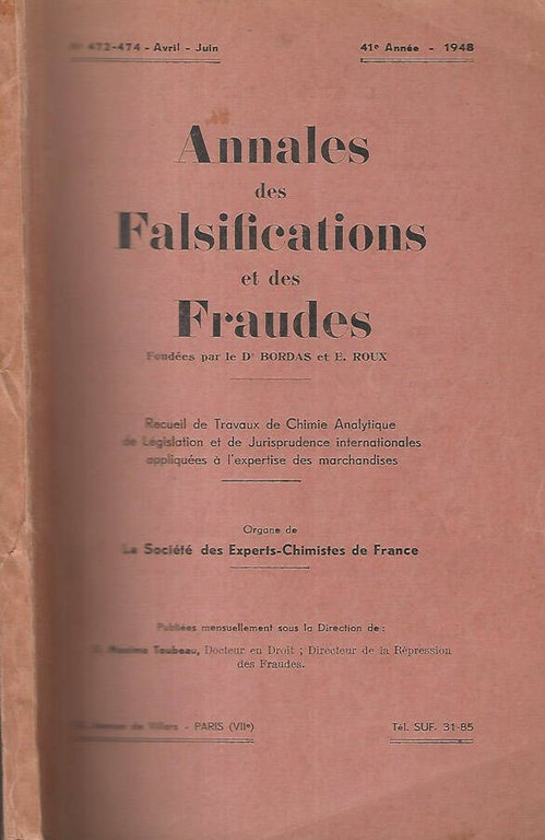 Annales de falsifications et des fraudes