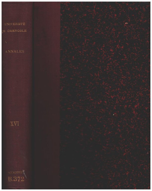 Annales de l' Universite de Grenoble Tomo XVI 1904