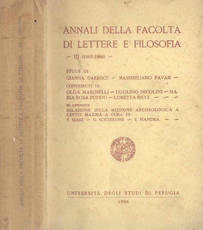 Annali della Facoltà di Lettere e Filosofia III (1965 - … | Immagine Gallery 2