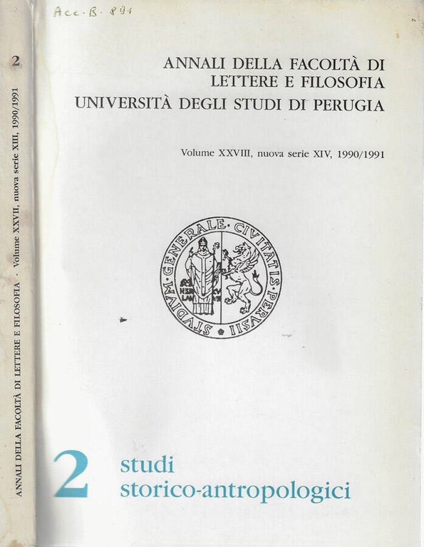 Annali della facoltà di lettere e filosofia Università degli studi …