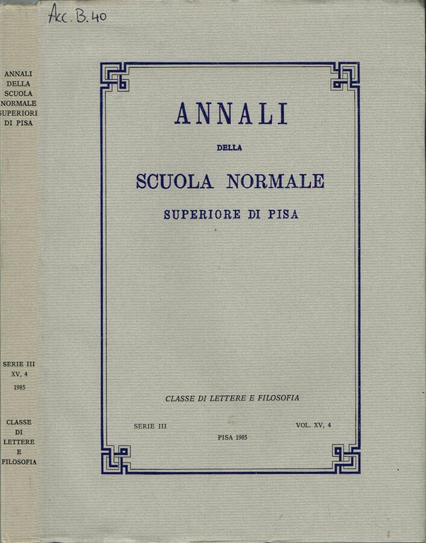 Annali della Scuola Normale Superiore di Pisa | Immagine Gallery 2