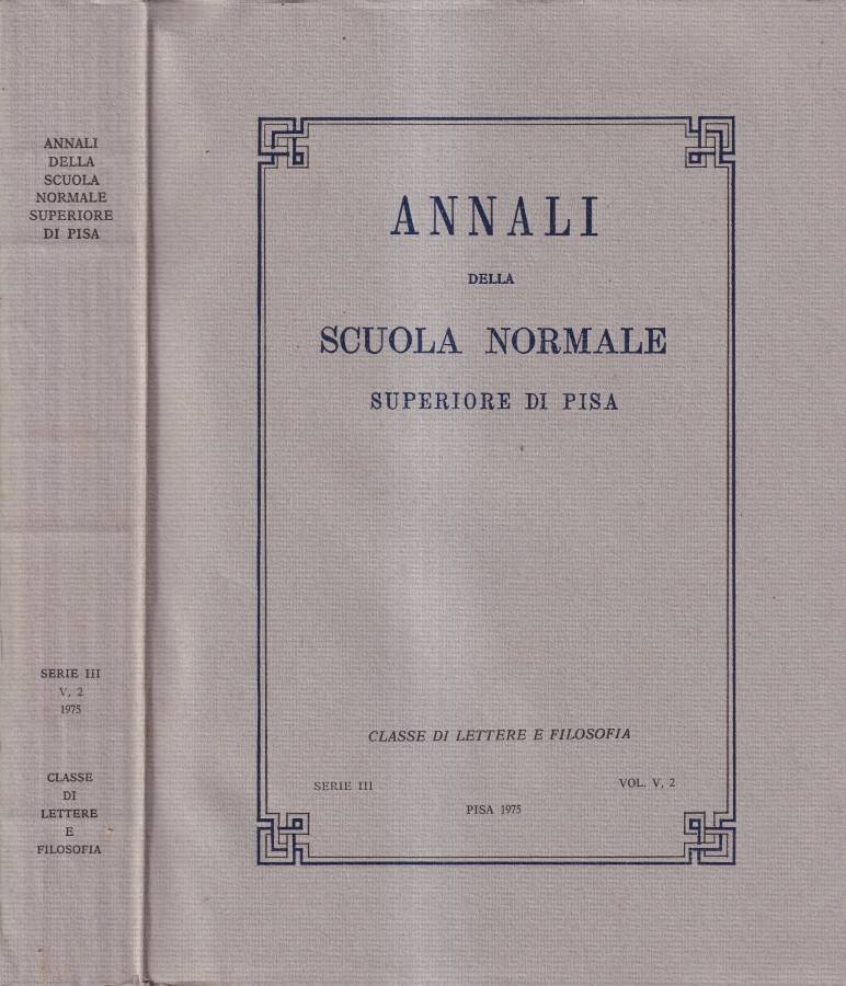 Annali della scuola Normale Superiore di Pisa, volume V, 2, … | Immagine principale