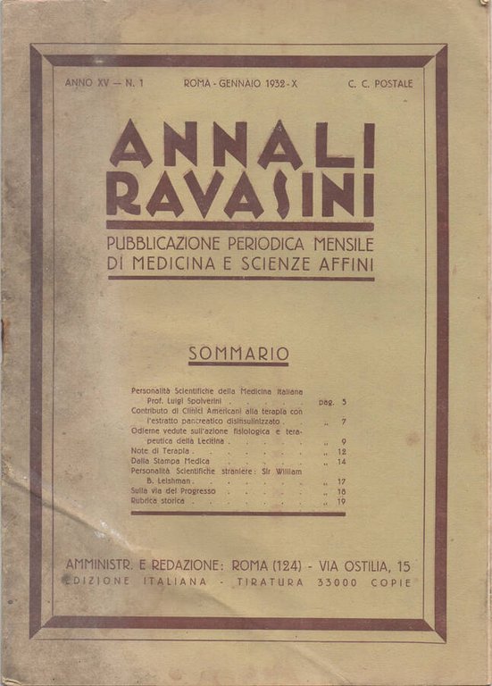 Annali Ravasini - 1932