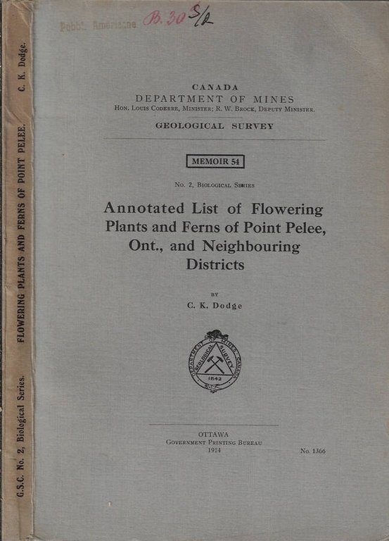 Annotated list of flowering plants and ferns of point pelee, …