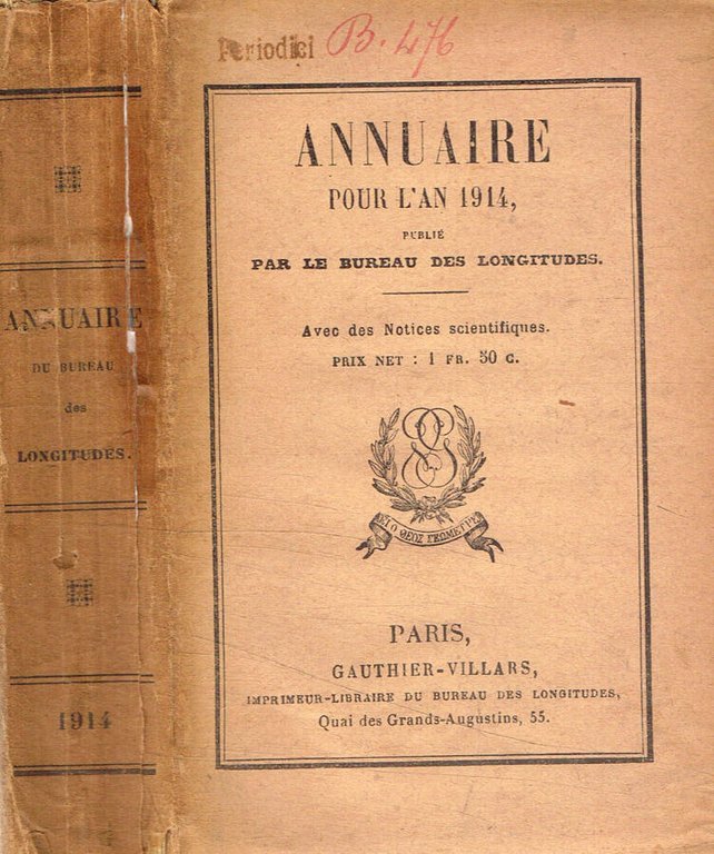 Annuaire pour l'an 1914, publié par le bureau des longitudes. | Immagine Gallery 2