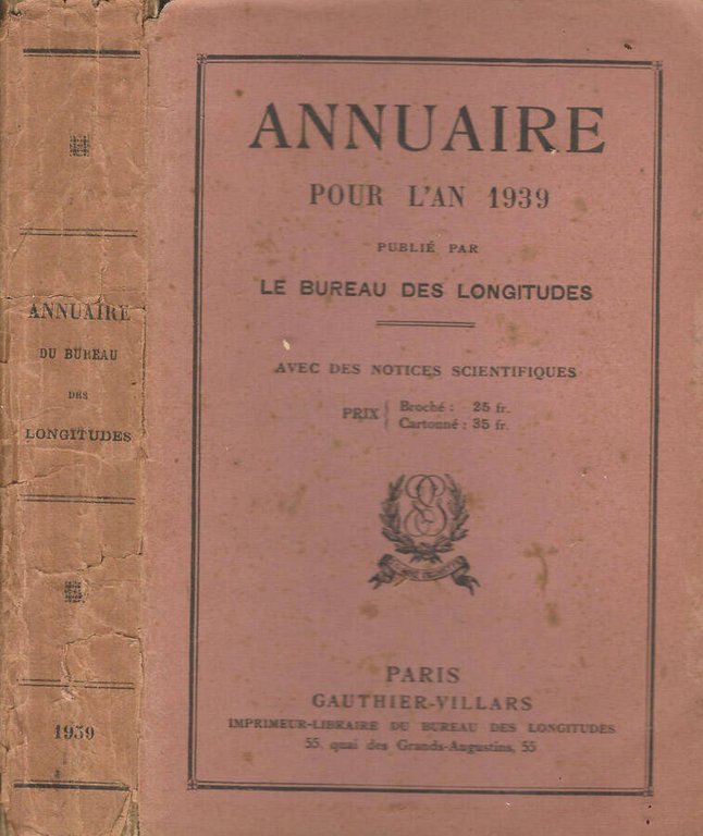 Annuaire pour l'an 1939