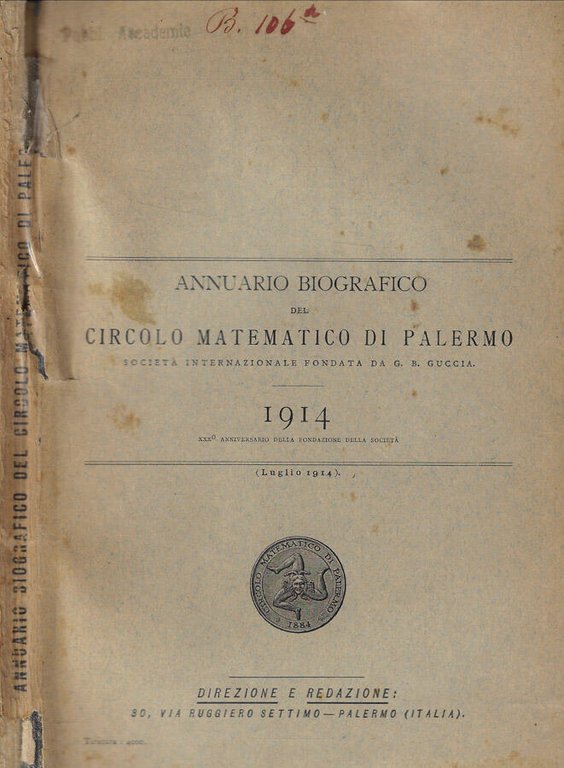 Annuario biografico del Circolo Matematico di Palermo 1914