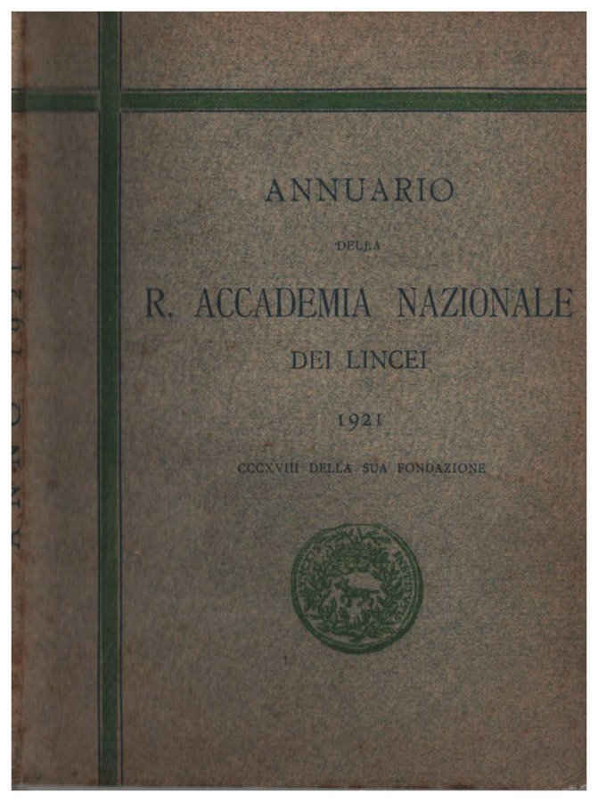 Annuario della R. Accademia nazionale dei lincei 1921