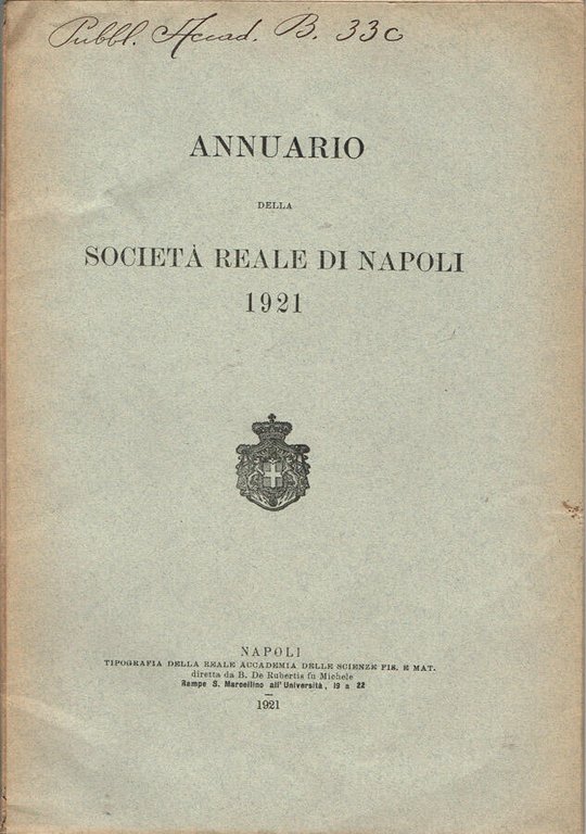 Annuario della Società Reale di Napoli | Immagine Gallery 2