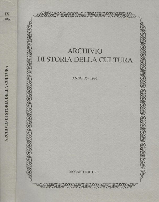 Archivio di storia della cultura Anno IX- 1996 | Immagine Gallery 2