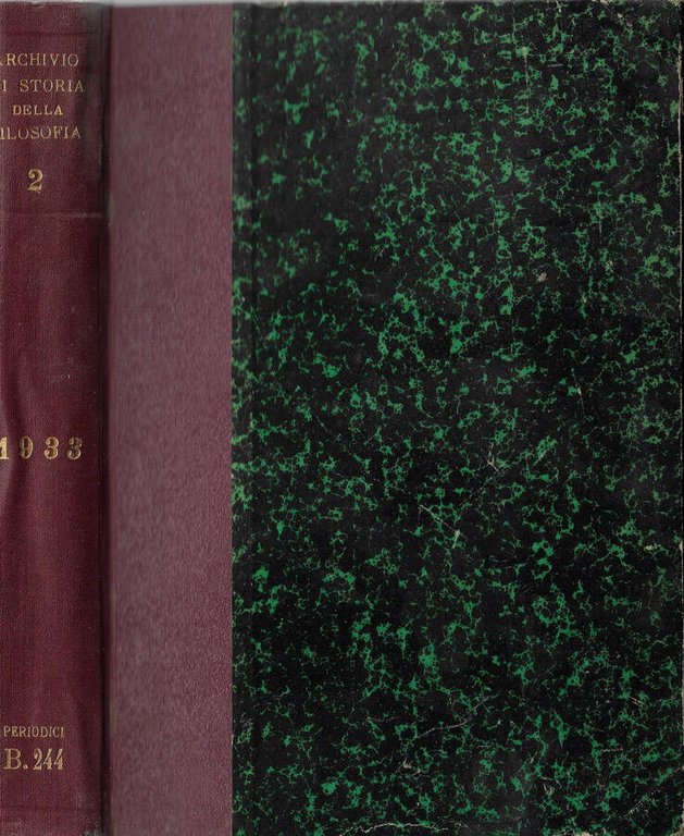 Archivio di storia della filosofia anno 1933