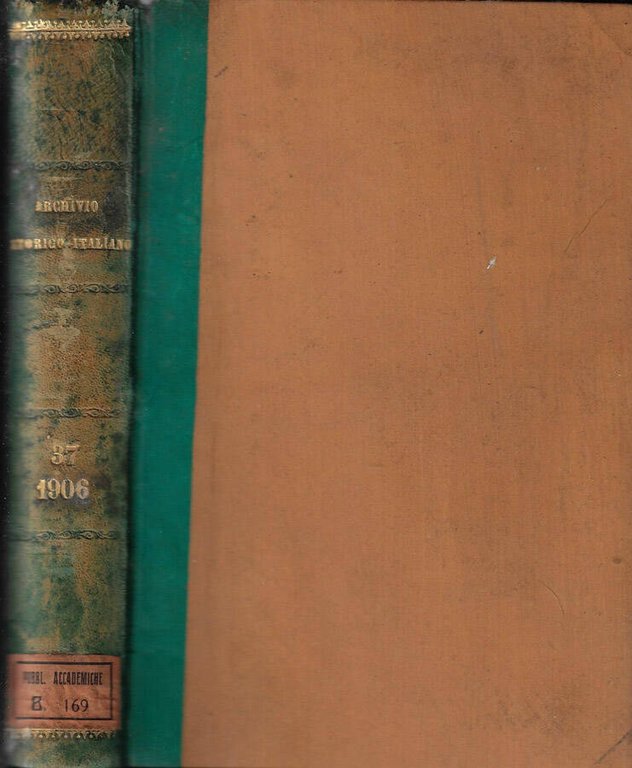Archivio storico italiano V serie tomo XXXVII anno 1906