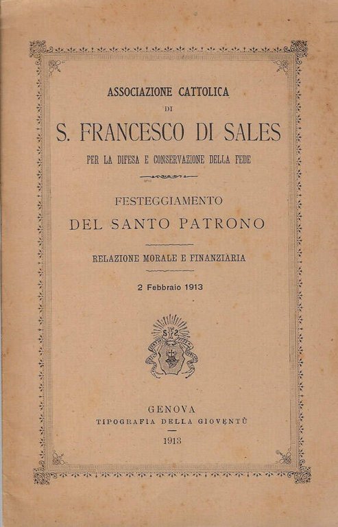 Associazione cattolica di S. Francesco di Sales per la difesa …