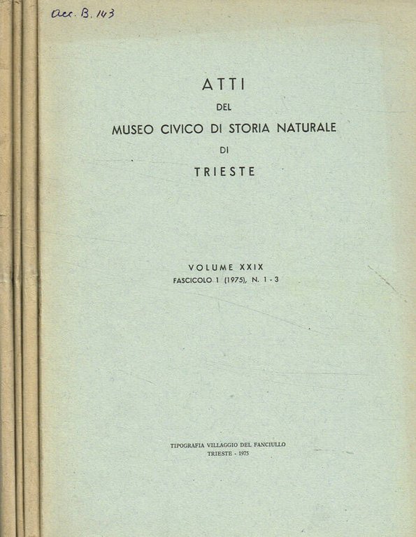 Atti del Museo Civico di Storia naturale di Trieste. Vol.XXIX … | Immagine Gallery 2