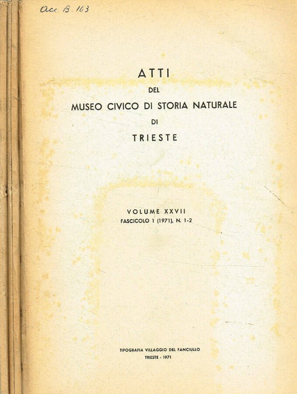 Atti del Museo Civico di Storia naturale di Trieste. Vol.XXVII … | Immagine Gallery 2
