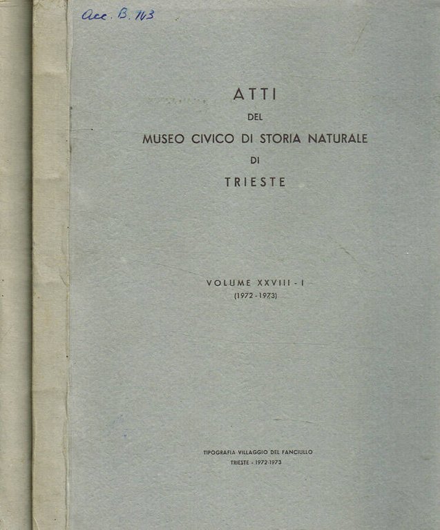 Atti del Museo Civico di Storia naturale di Trieste. Vol.XXVIII … | Immagine Gallery 2