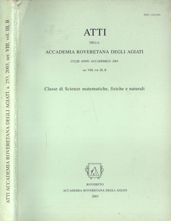 Atti della Accademia Roveretana degli Agiati, a.253, 2003, ser, VIII, …