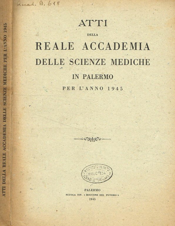Atti della reale accademia delle scienze mediche in Palermo per …