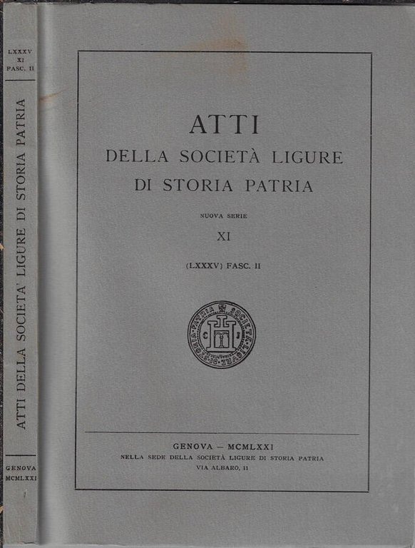 Atti della Società ligure di storia patria Nuova serie XI …