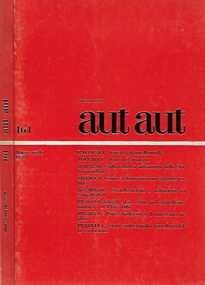 Aut Aut, nuova serie, n. 164, marzo - aprile 1978