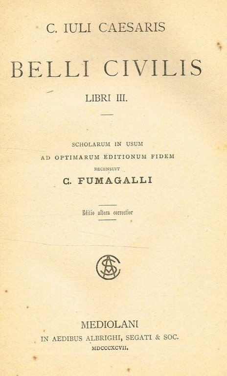 BELLI CIVILIS LIBRI III