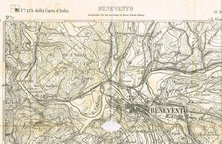 Benevento. F.173 della Carta d'Italia II.N.O.