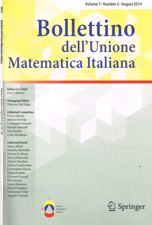 Bollettino dell'unione matematica italiana vol.7 n.2, agosto 2014