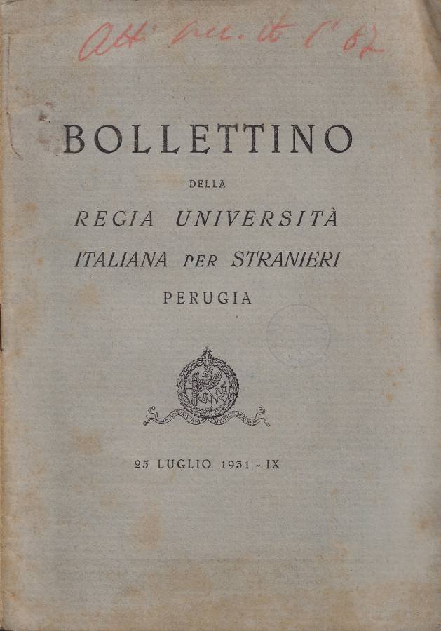 Bollettino della Regia Università Italiana per Stranieri - Perugia. Anno … | Immagine principale