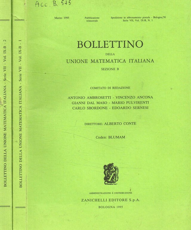 Bollettino della unione matematica italiana sezione B.Vol.IX-B, n.1, 2, anno … | Immagine Gallery 2