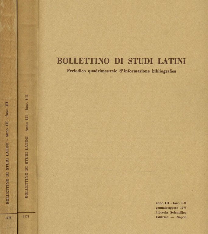 BOLLETTINO DI STUDI LATINI anno III | Immagine Gallery 2