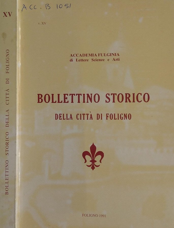Bollettino storico della città di Foligno. Vol.XV Anno 1991 | Immagine principale