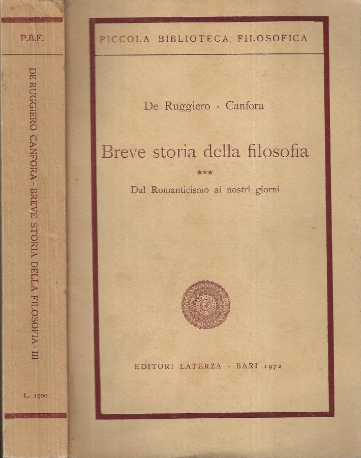 Breve storia della filosofia Vol. III
