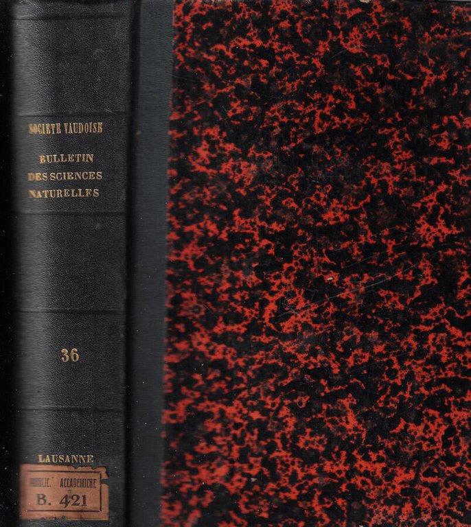 Bulletin de la Société Vaudoise des sciences naturelles Vol. XXXVI …