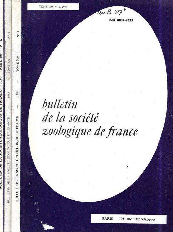 Bulletin de la Societe Zoologique de France N. 1, 2, …