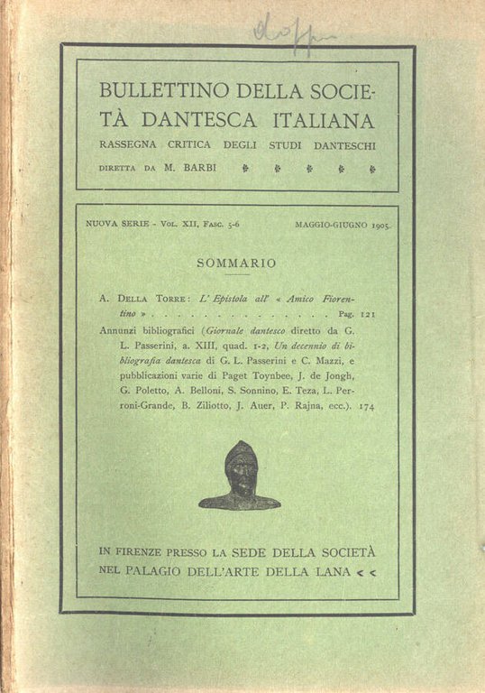 Bullettino della Società Dantesca Italiana Nuova Serie Vol. XII, Fasc. …