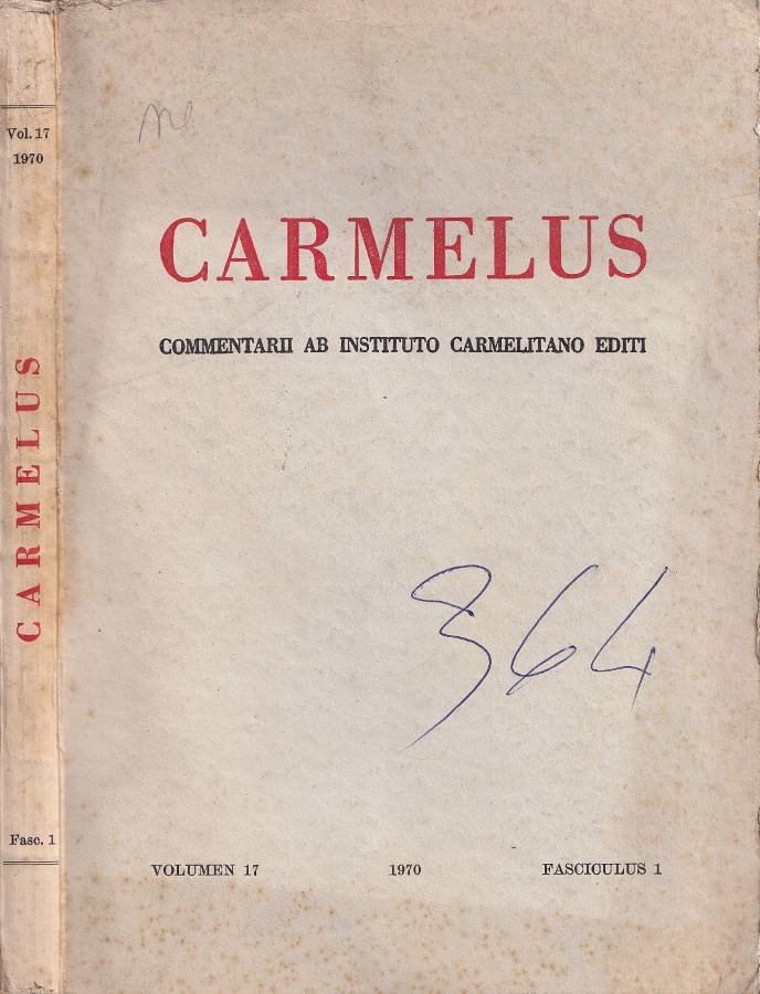 Carmelus, vol. 17, fasc. 1, 1970 | Immagine principale