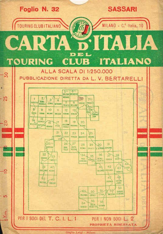 Carta d'Italia. Foglio 32 Sassari