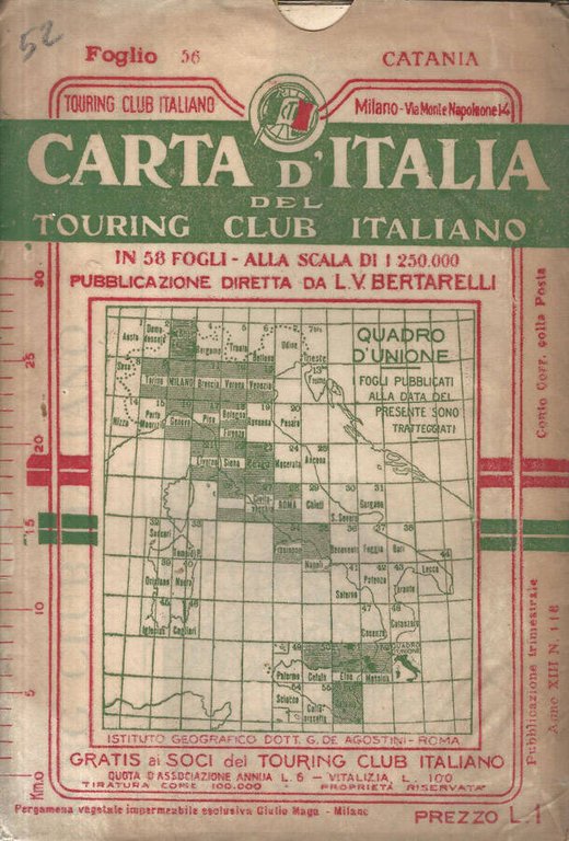 Carta d'Italia. Foglio 56. Catania