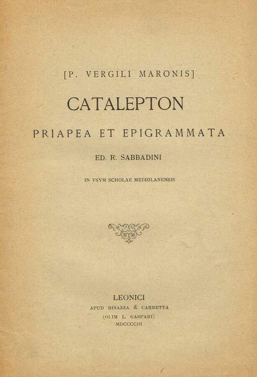 CATALEPTON. PRIAPEA ET EPIGRAMMATA