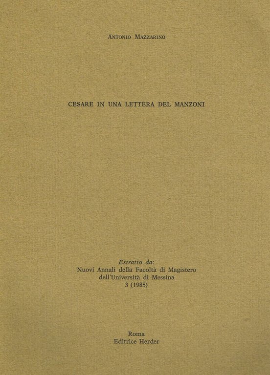 CESARE IN UNA LETTERA DEL MANZONI