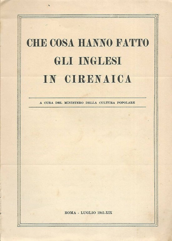 Che cosa hanno fatto gli inglesi in Cirenaica