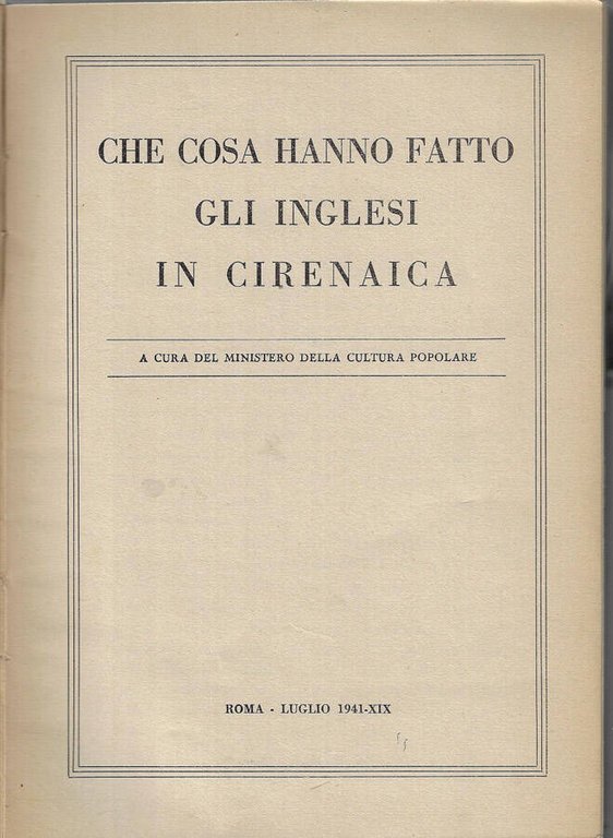 Che cosa hanno fatto gli inglesi in Cirenaica