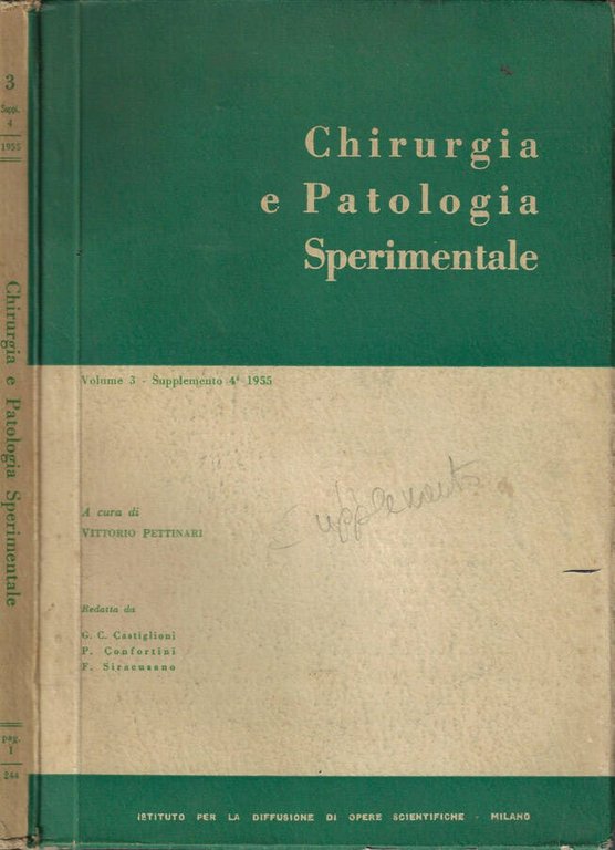 Chirurgia e patologia sperimentale Volume 3 supplemento 4° 1955 | Immagine Gallery 2