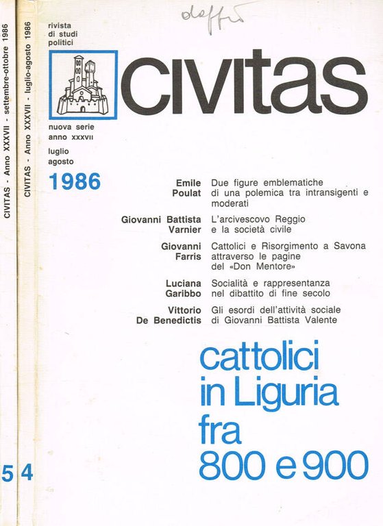 Civitas. Rivista bimestrale di studi politici anno XXXVII n.4, 5