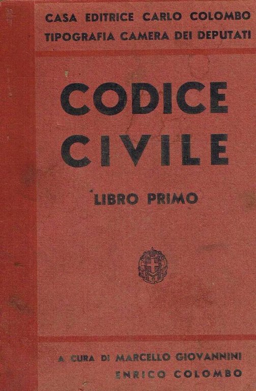 CODICE CIVILE LIBRO PRIMO